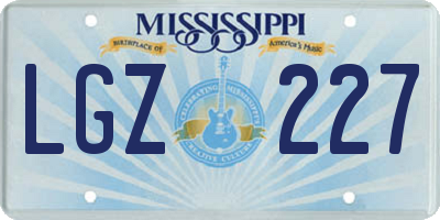 MS license plate LGZ227