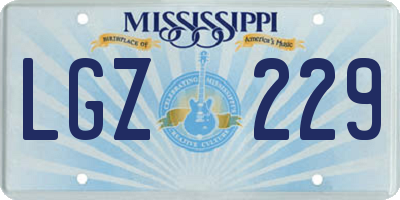 MS license plate LGZ229