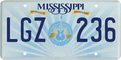 MS license plate LGZ236