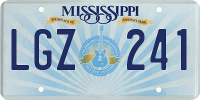 MS license plate LGZ241