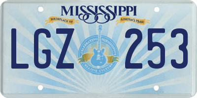 MS license plate LGZ253