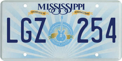 MS license plate LGZ254