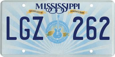 MS license plate LGZ262