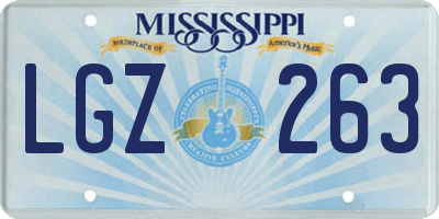 MS license plate LGZ263