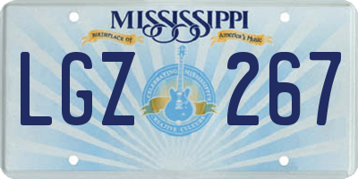 MS license plate LGZ267