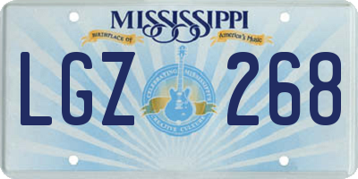 MS license plate LGZ268