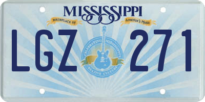 MS license plate LGZ271