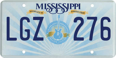 MS license plate LGZ276