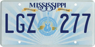 MS license plate LGZ277
