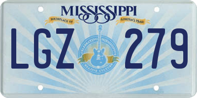 MS license plate LGZ279