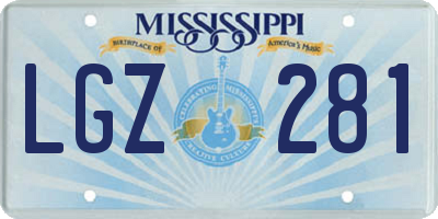 MS license plate LGZ281