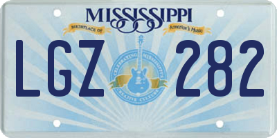 MS license plate LGZ282