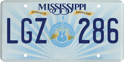 MS license plate LGZ286