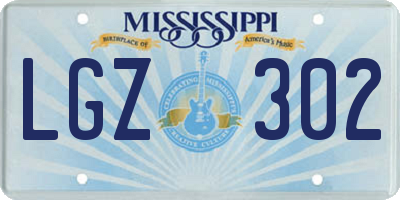 MS license plate LGZ302