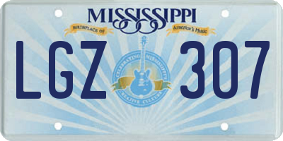MS license plate LGZ307