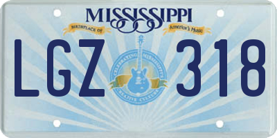 MS license plate LGZ318