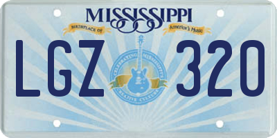 MS license plate LGZ320