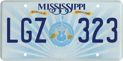 MS license plate LGZ323