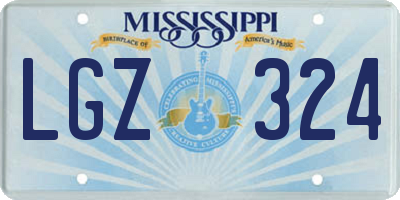 MS license plate LGZ324