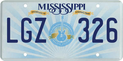 MS license plate LGZ326