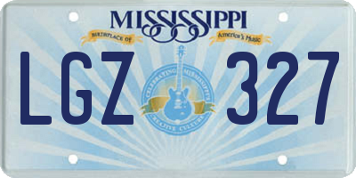 MS license plate LGZ327