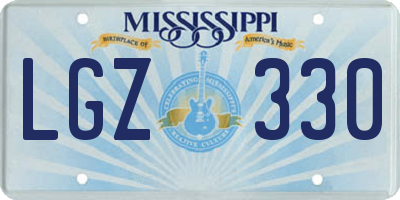 MS license plate LGZ330