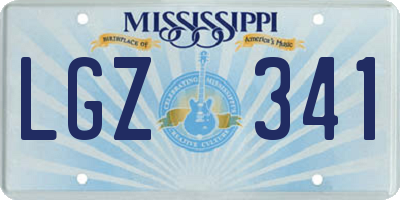 MS license plate LGZ341