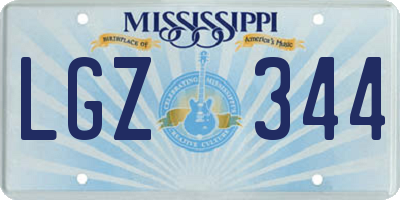 MS license plate LGZ344