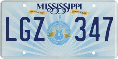 MS license plate LGZ347