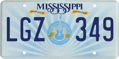 MS license plate LGZ349