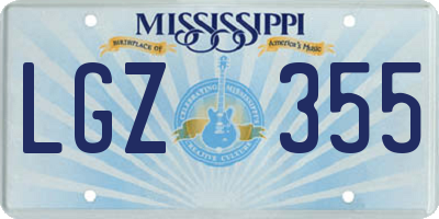 MS license plate LGZ355