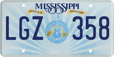 MS license plate LGZ358
