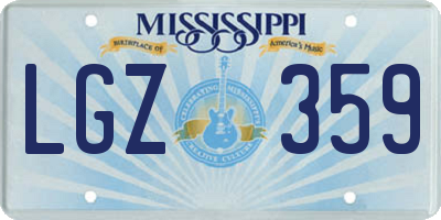 MS license plate LGZ359