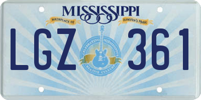 MS license plate LGZ361