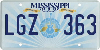 MS license plate LGZ363