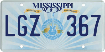 MS license plate LGZ367