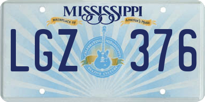 MS license plate LGZ376