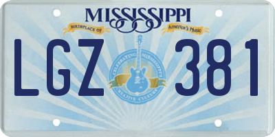 MS license plate LGZ381