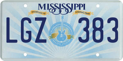 MS license plate LGZ383