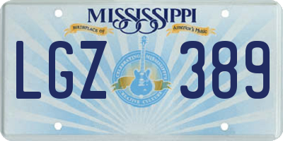 MS license plate LGZ389