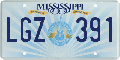 MS license plate LGZ391