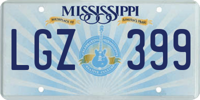 MS license plate LGZ399