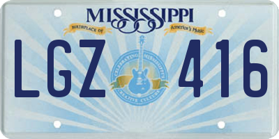MS license plate LGZ416