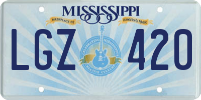 MS license plate LGZ420