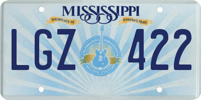 MS license plate LGZ422