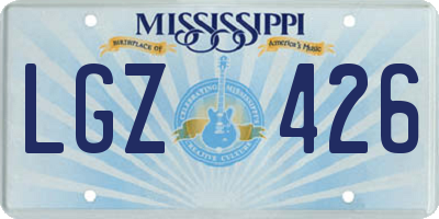 MS license plate LGZ426