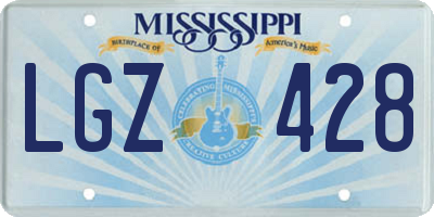 MS license plate LGZ428