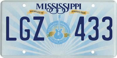MS license plate LGZ433