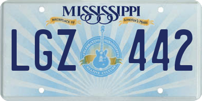MS license plate LGZ442