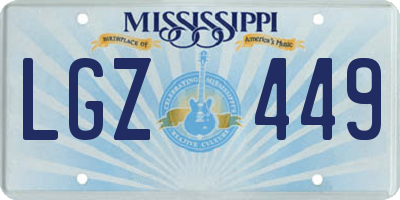 MS license plate LGZ449
